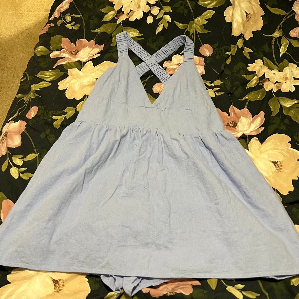 Abercrombie & Fitch Scrunchie Strap Skort - Light Blue Color - Size XL Petite